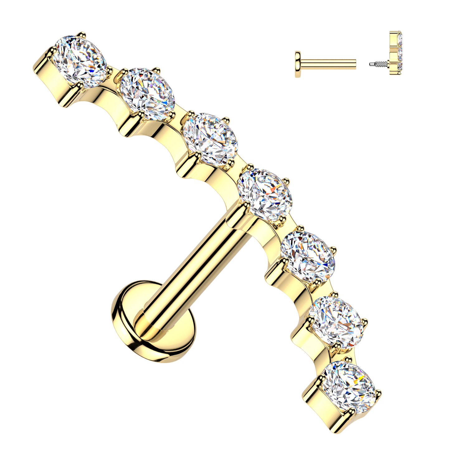 Crystal 7-Gem Claw-Set Flat Back 16g