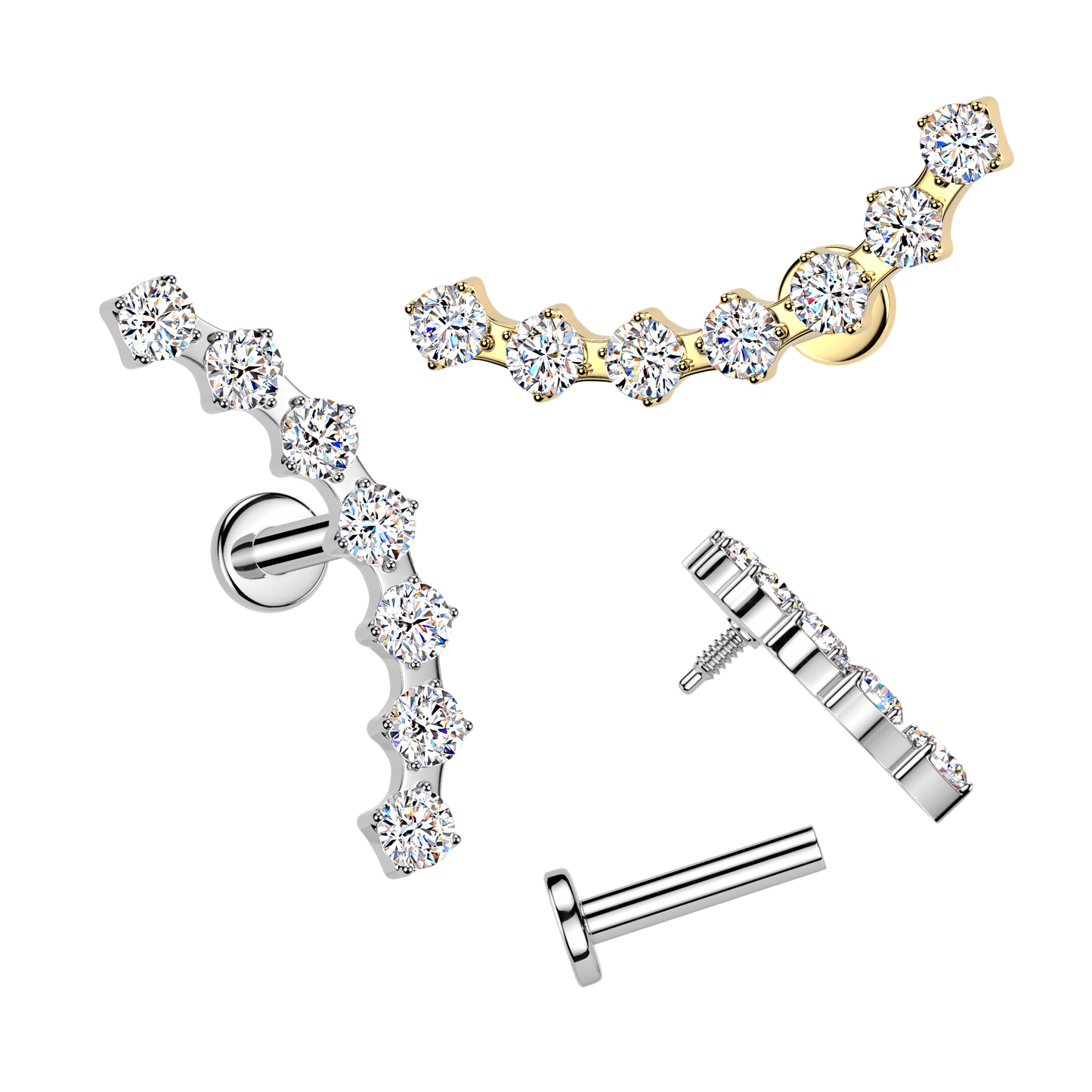Crystal 7-Gem Claw-Set Flat Back 16g