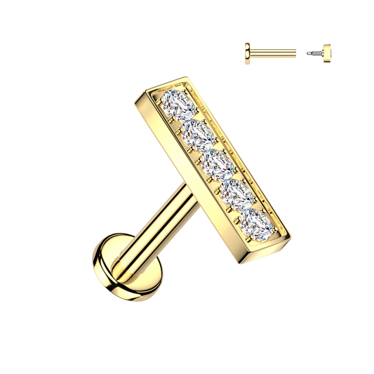 Crystal Bar Claw-Set Flat Back 16g