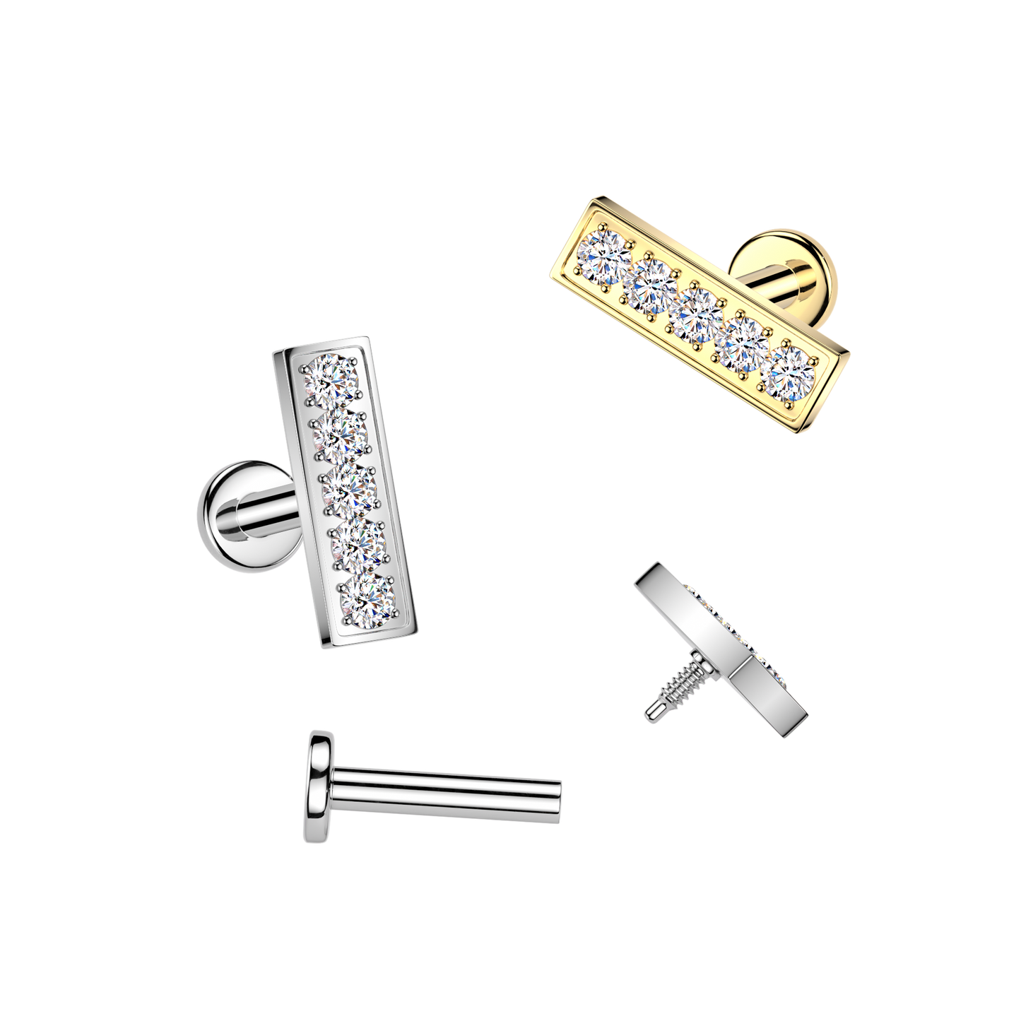 Crystal Bar Claw-Set Flat Back 16g
