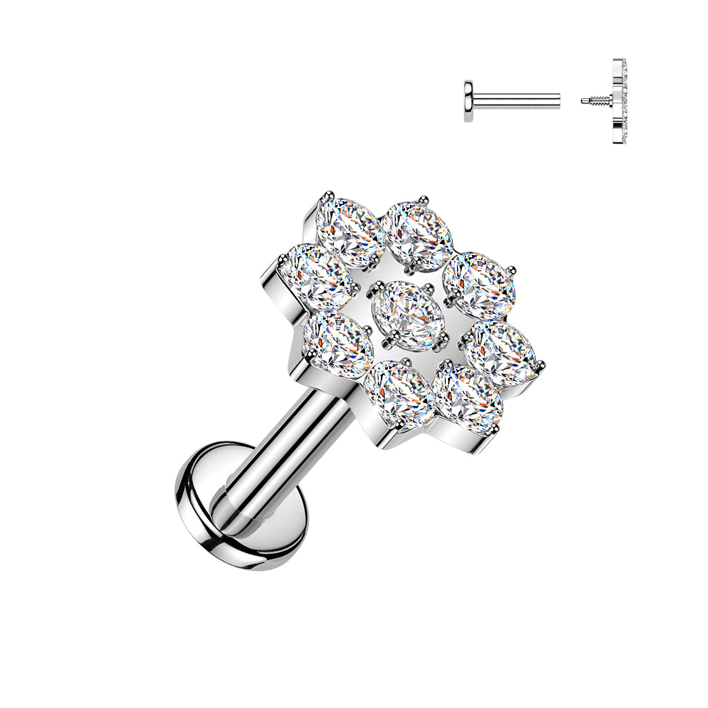 Crystal Flower Claw-Set Flat Back 16g