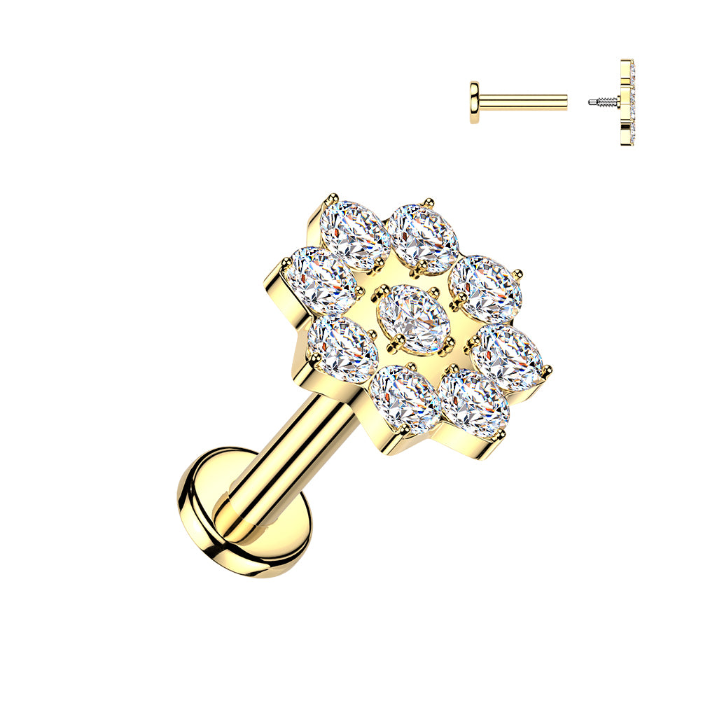 Crystal Flower Claw-Set Flat Back 16g