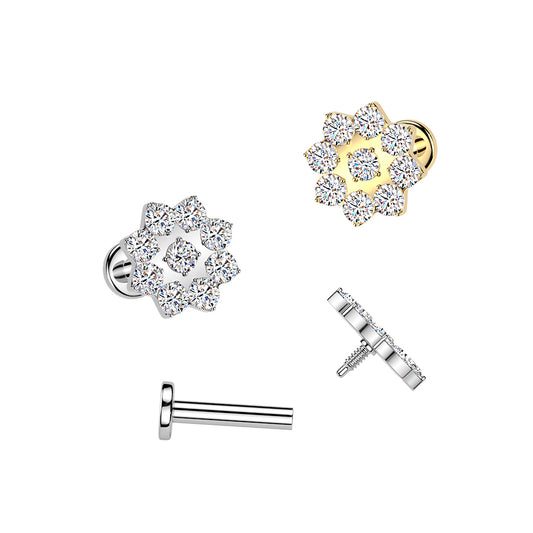 Crystal Flower Claw-Set Flat Back 16g