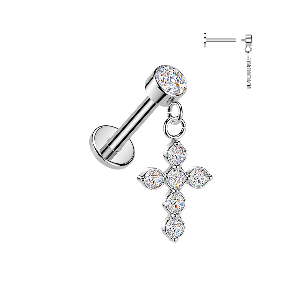 Premium Celestial Cross Dangle Flat Back 16g