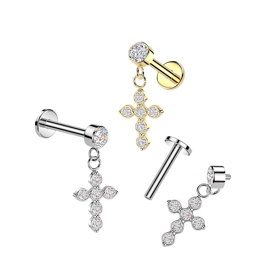 Premium Celestial Cross Dangle Flat Back 16g