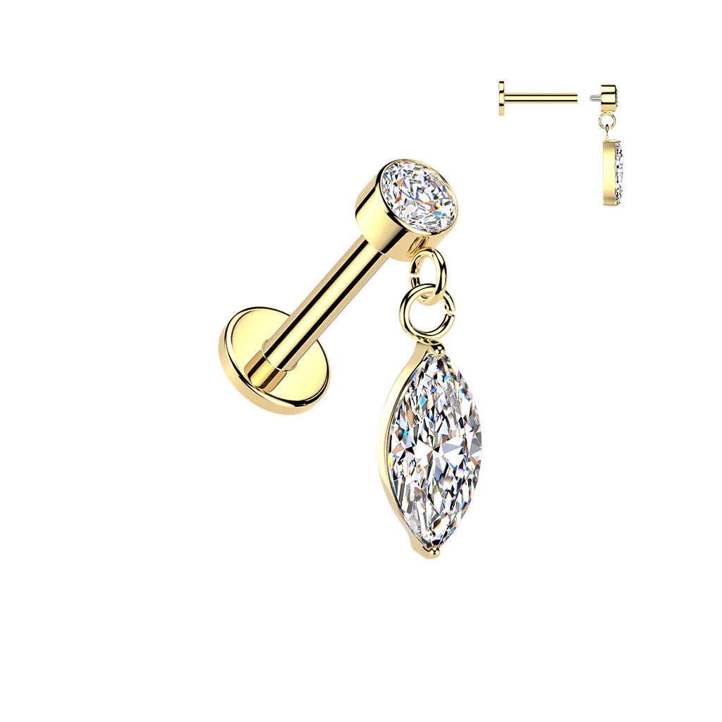 Premium Marquise Dangle Flat Back 16g