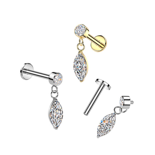 Premium Marquise Dangle Flat Back 16g