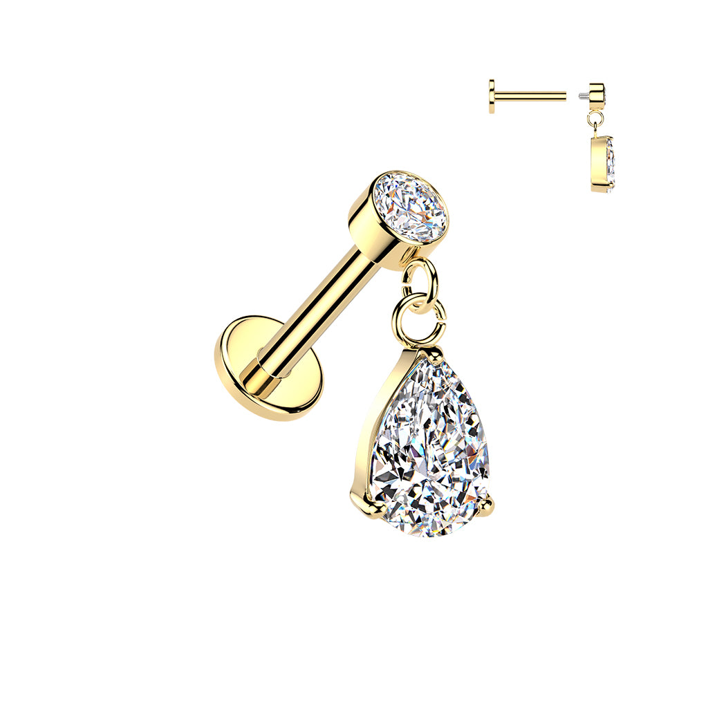 Premium Teardrop Treasure Dangle Flat Back 16g