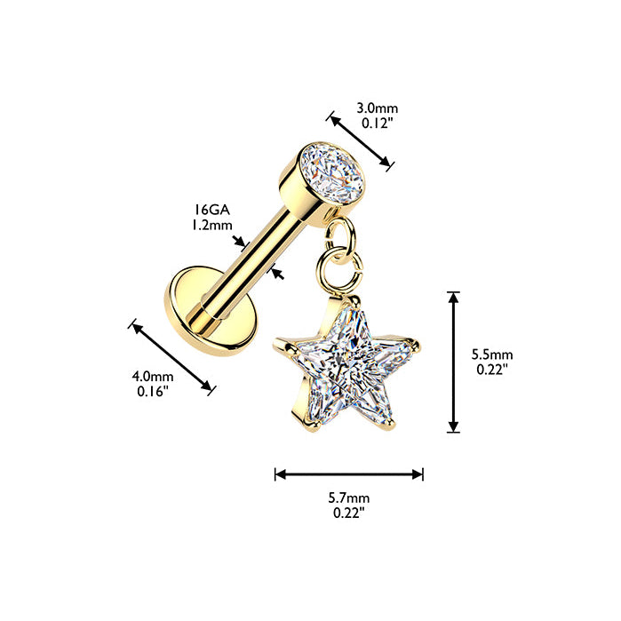Premium Twinkle Star Dangle Flat Back 16g