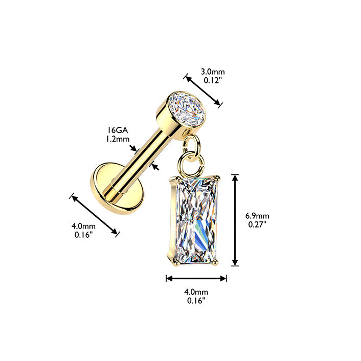 Premium Geometric Glam Dangle Flat Back 16g