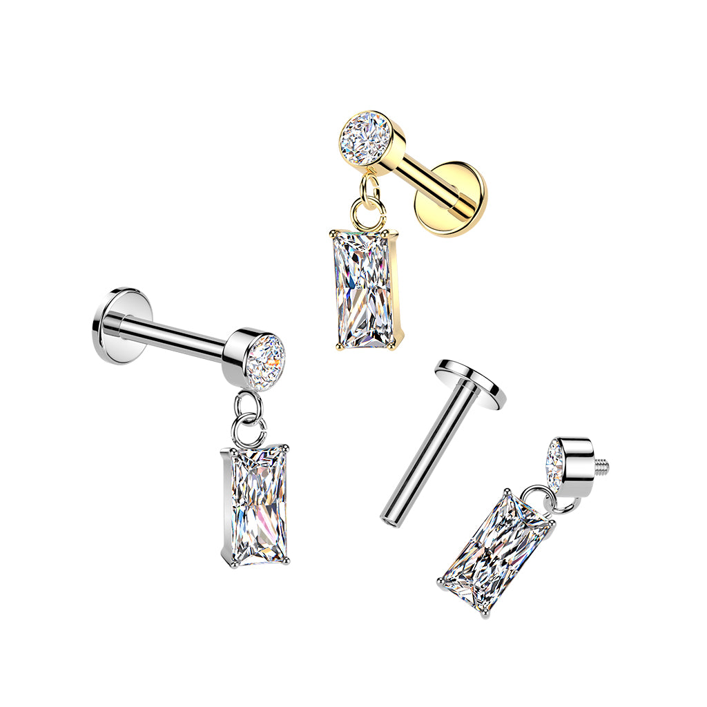 Premium Geometric Glam Dangle Flat Back 16g