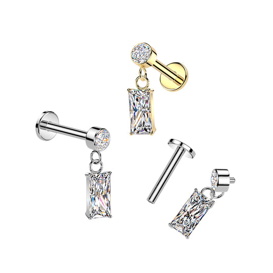 Premium Geometric Glam Dangle Flat Back 16g