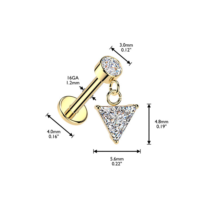 Premium Trinity Dangle Flat Back 16g