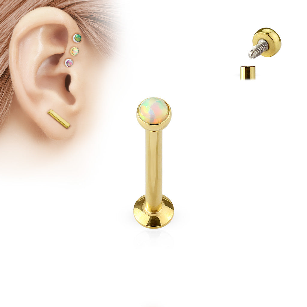 Premium PVD + Opal Flat Back 16g