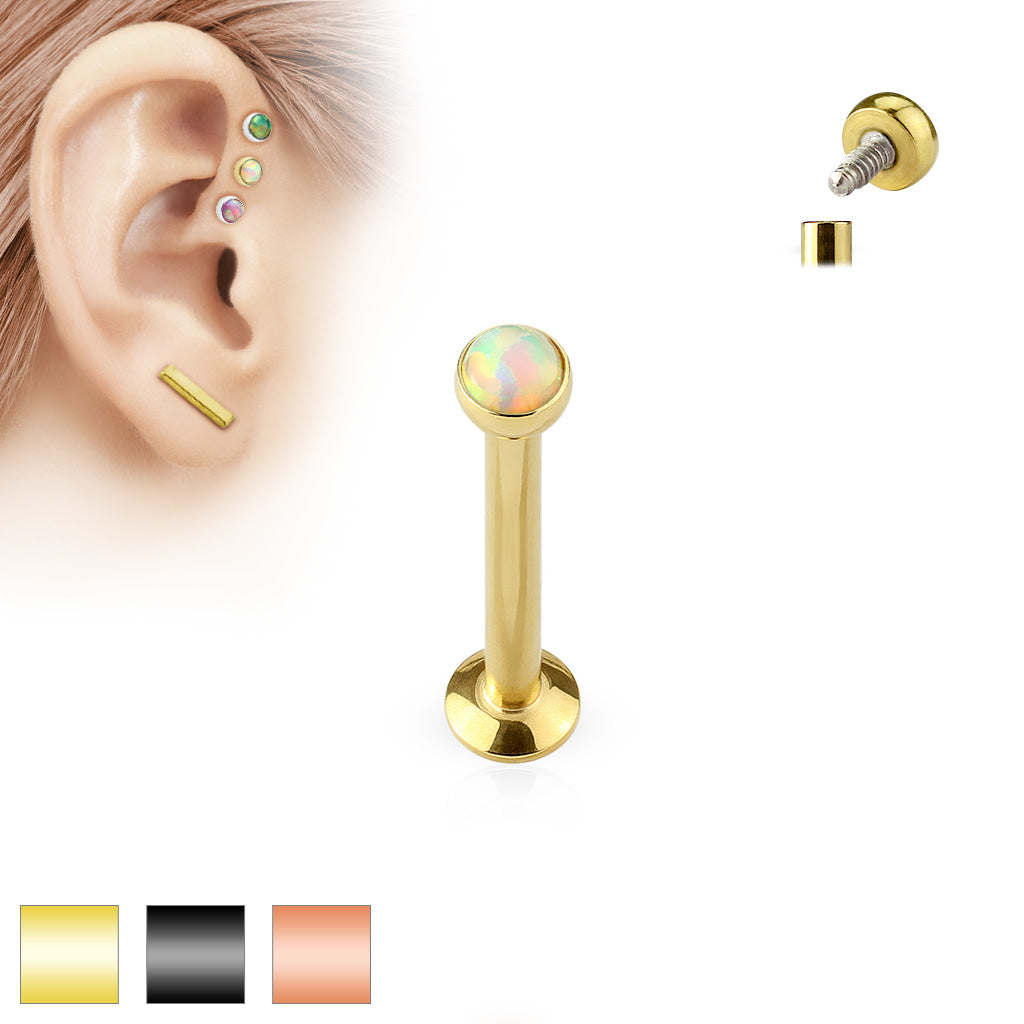 Premium PVD + Opal Flat Back 16g