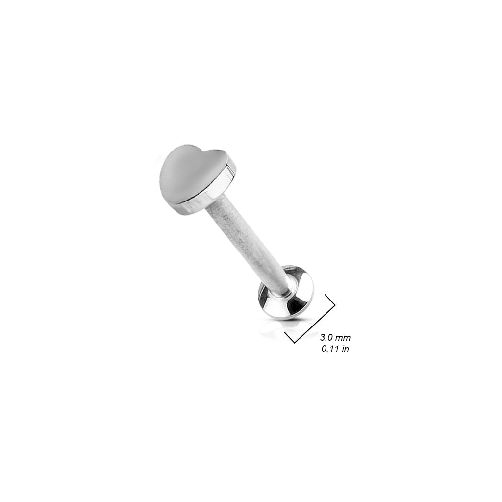 Premium PVD Steel Heart Flat Back 16g