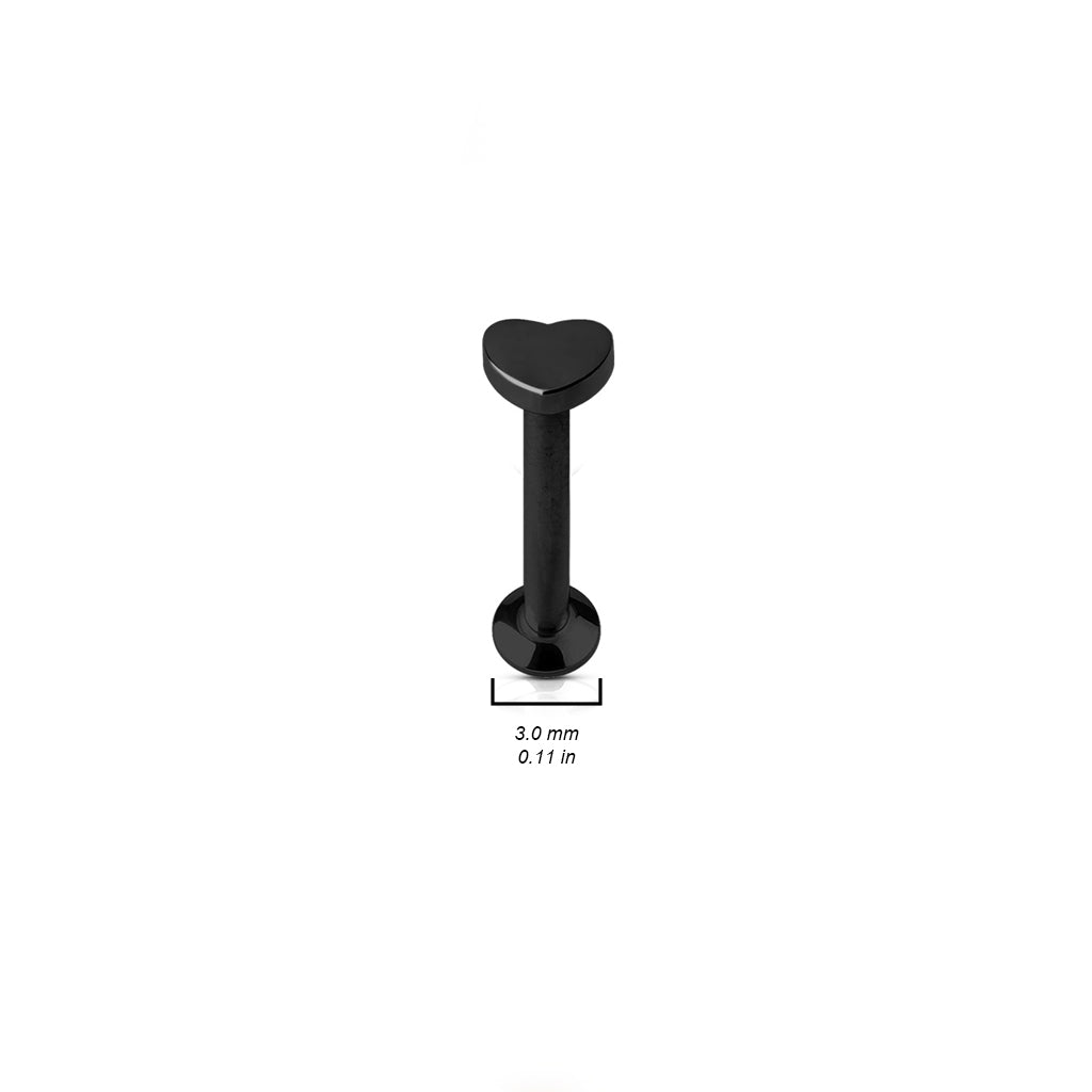 Premium PVD Steel Heart Flat Back 16g