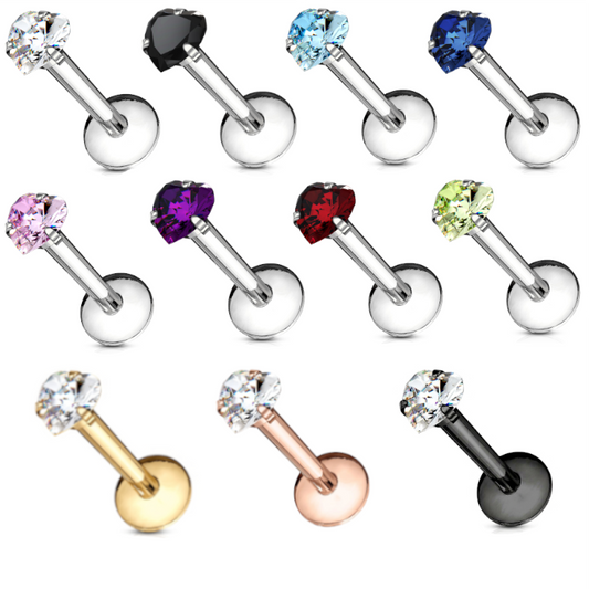 Premium Claw-Set Heart Flat Back 16g
