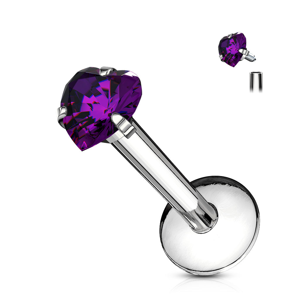 Premium Claw-Set Heart Flat Back 16g