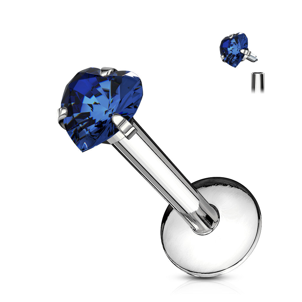 Premium Claw-Set Heart Flat Back 16g