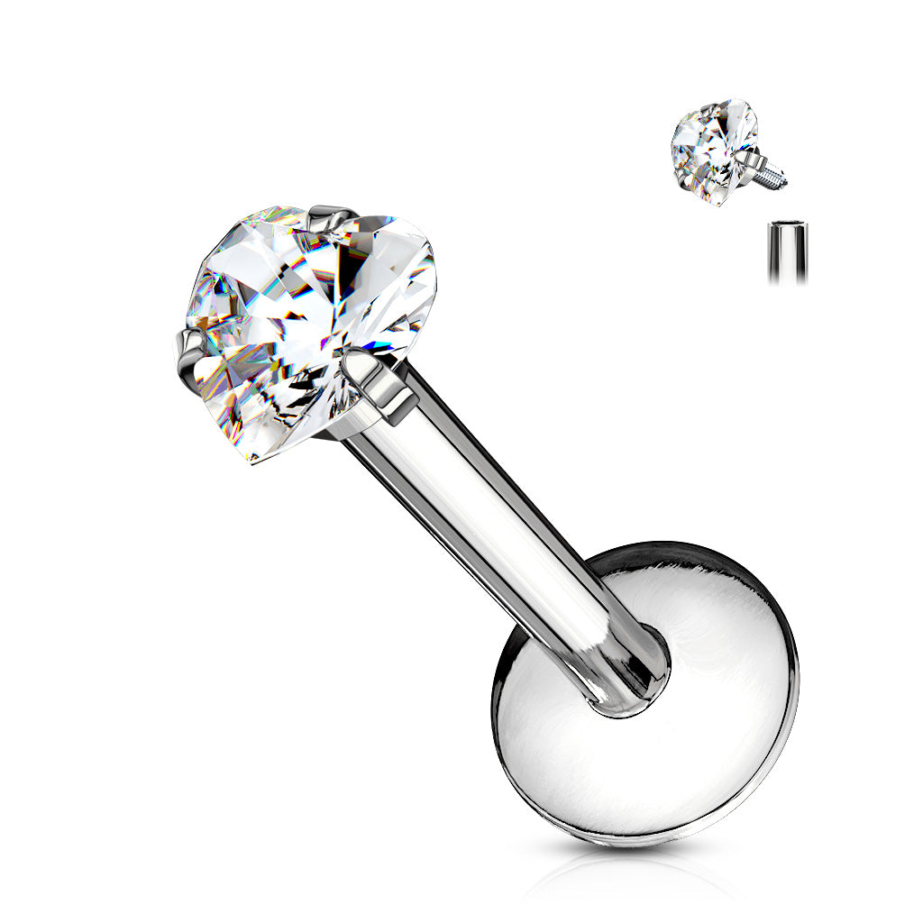 Premium Claw-Set Heart Flat Back 16g