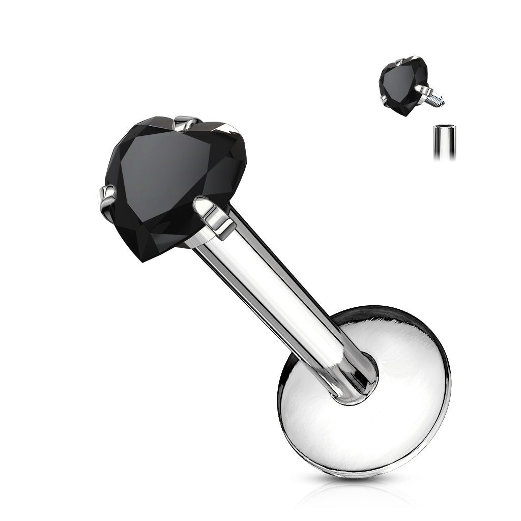 Premium Claw-Set Heart Flat Back 16g