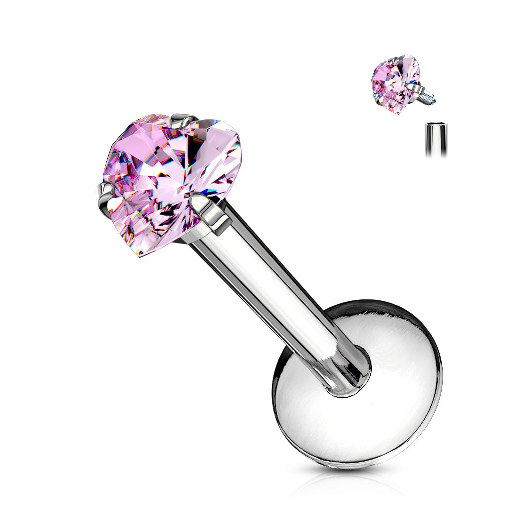 Premium Claw-Set Heart Flat Back 16g