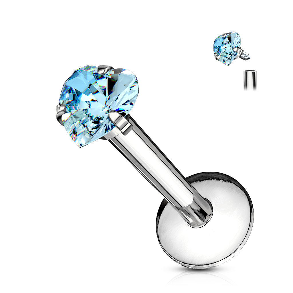 Premium Claw-Set Heart Flat Back 16g