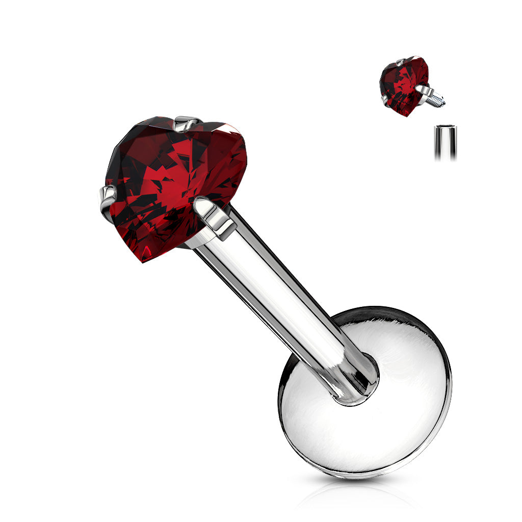 Premium Claw-Set Heart Flat Back 16g