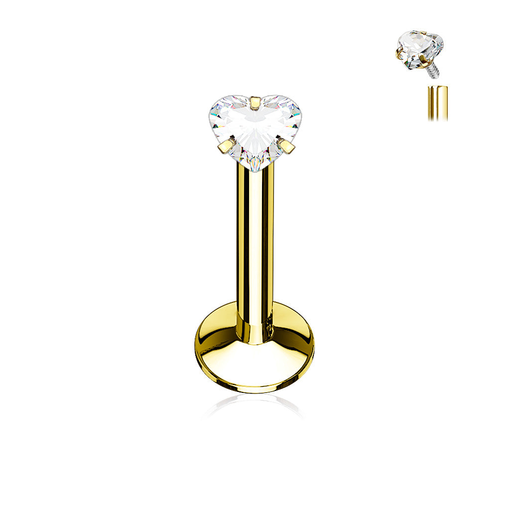 Premium Claw-Set Heart Flat Back 16g