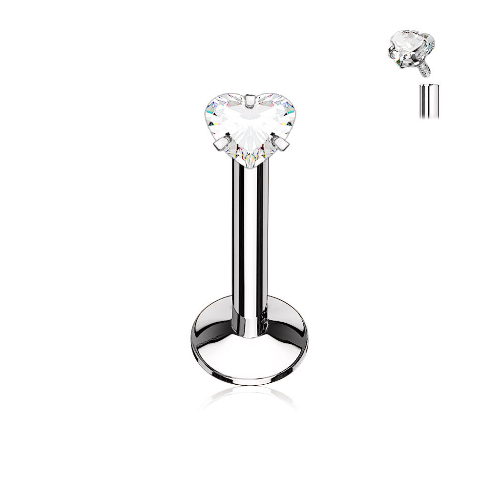 Premium Claw-Set Heart Flat Back 16g