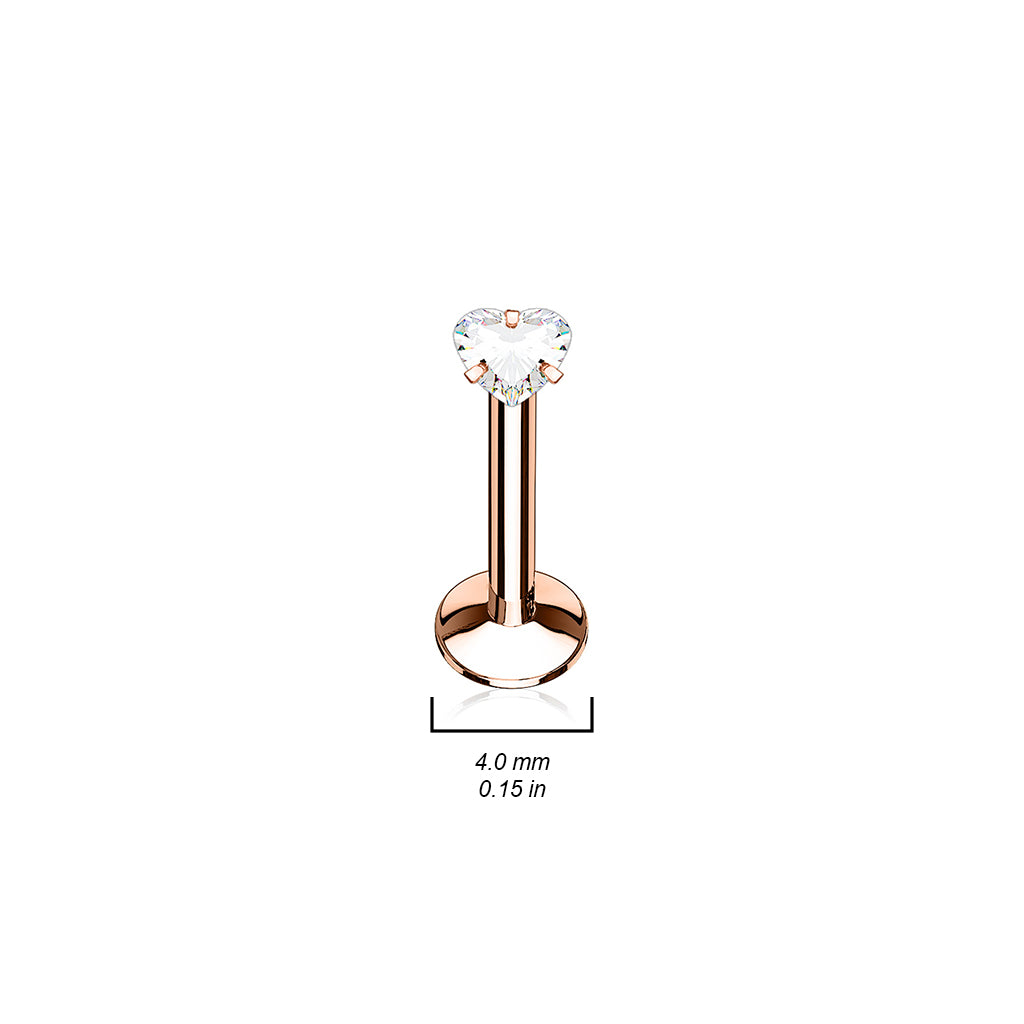 Premium Claw-Set Heart Flat Back 16g