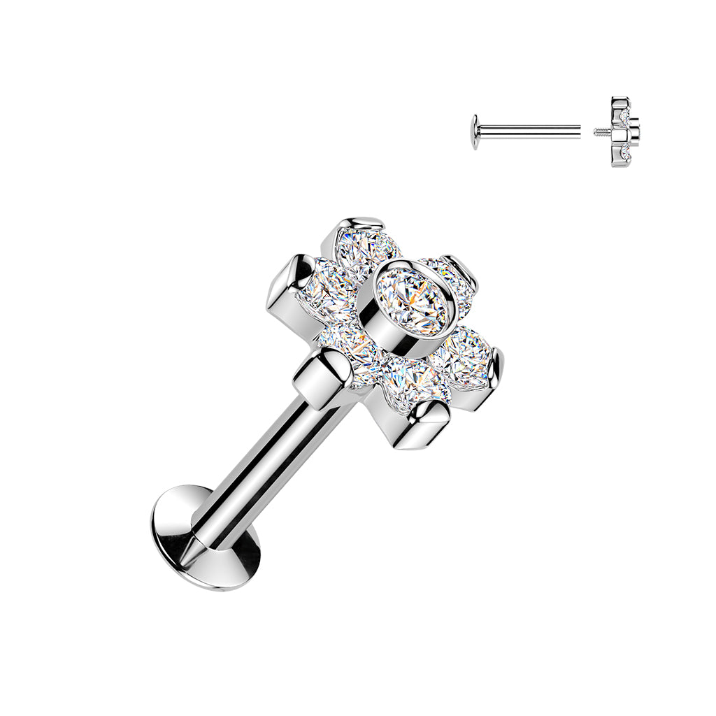 Premium Claw-Set Crystal Two-Tone Flower Flat Back 16g