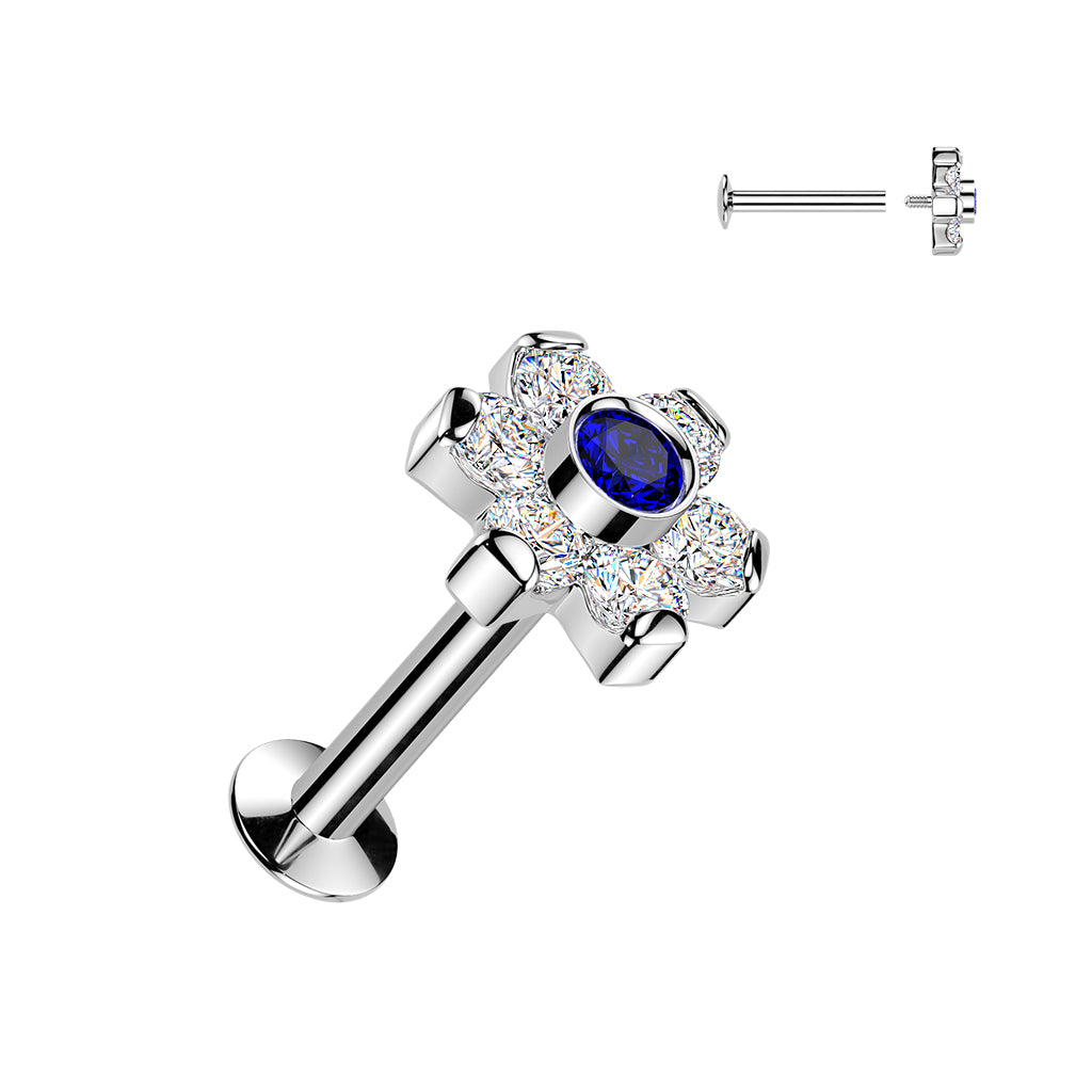 Premium Claw-Set Crystal Two-Tone Flower Flat Back 16g