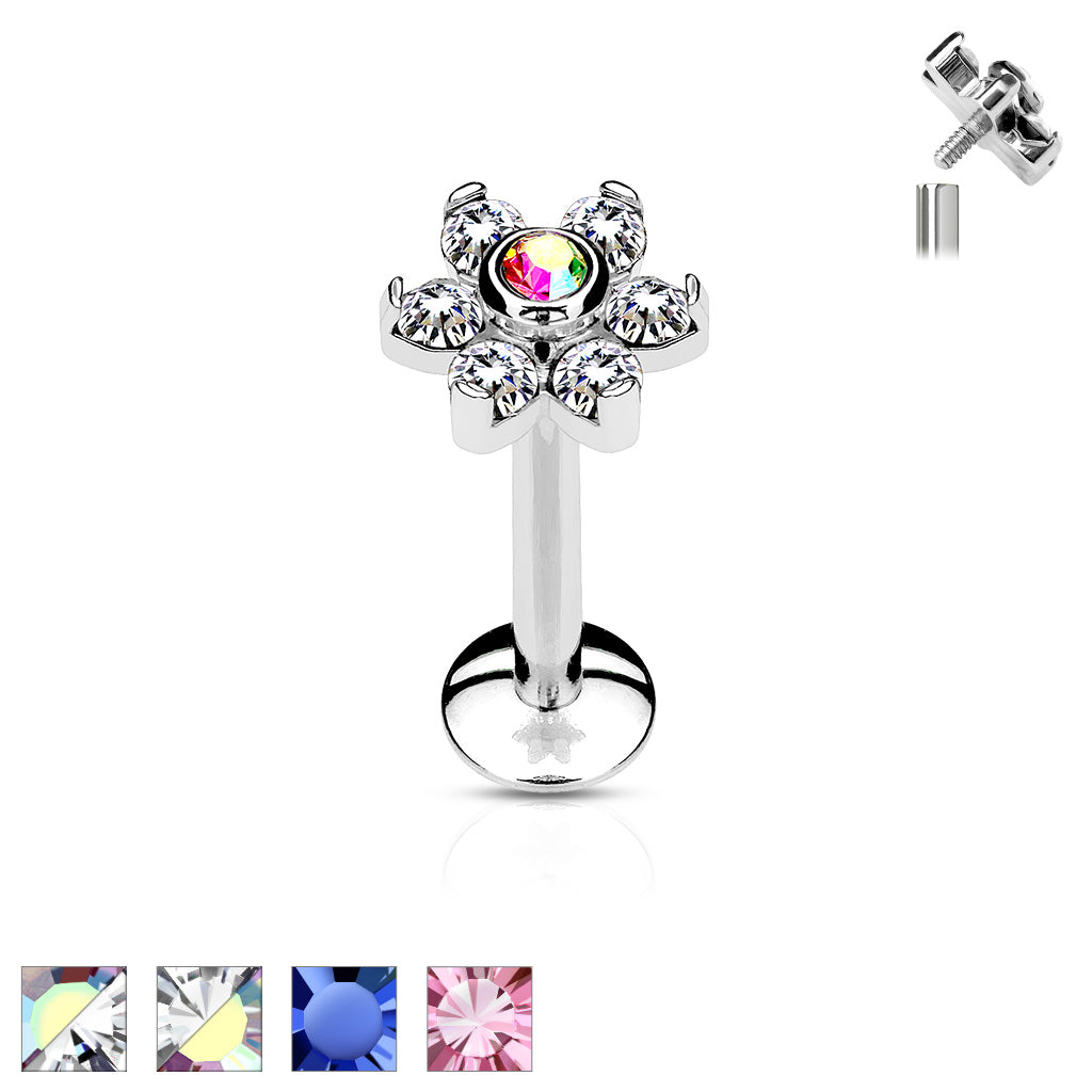 PREMIUM Two-Tone Flower Flat Back 16g