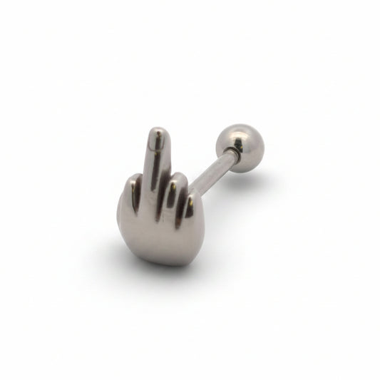 Premium Middle Finger Tongue Barbell