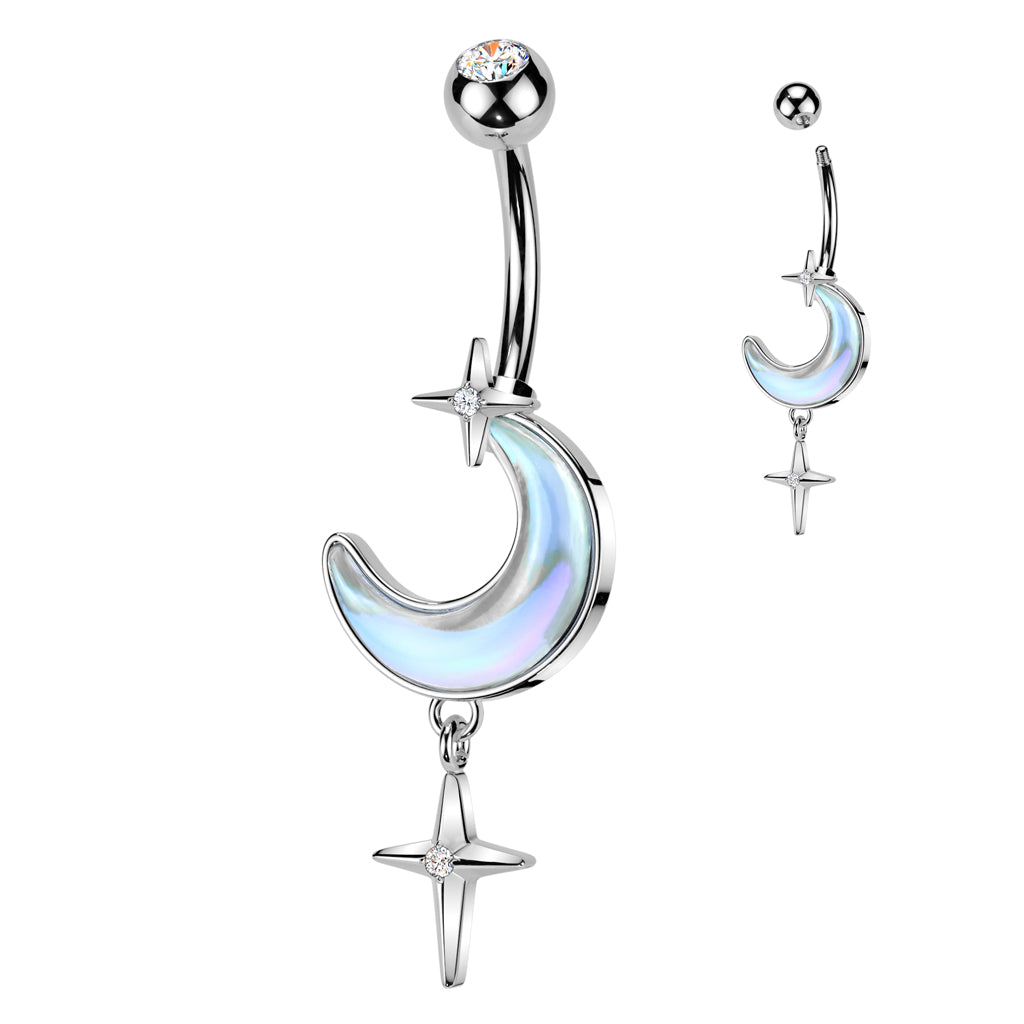 Lunar North Star Navel Dangle 14g