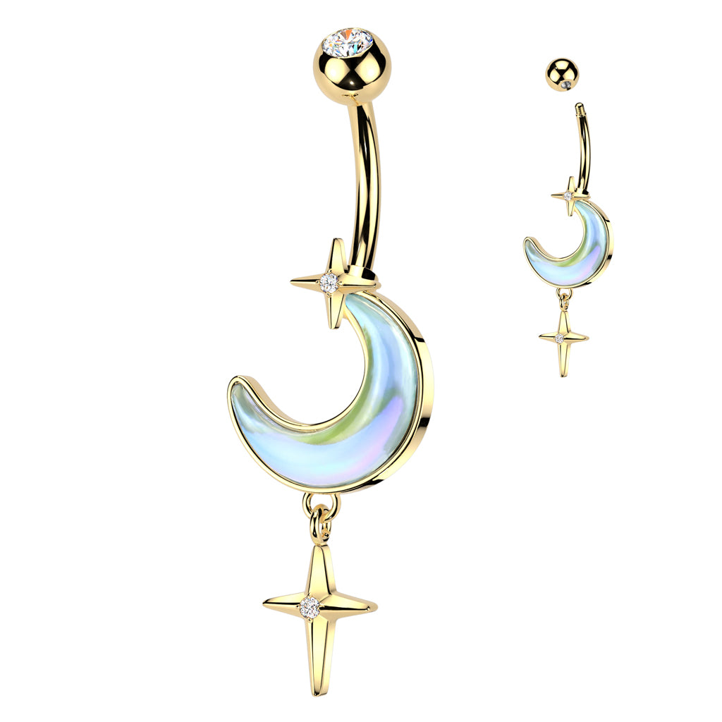 Lunar North Star Navel Dangle 14g