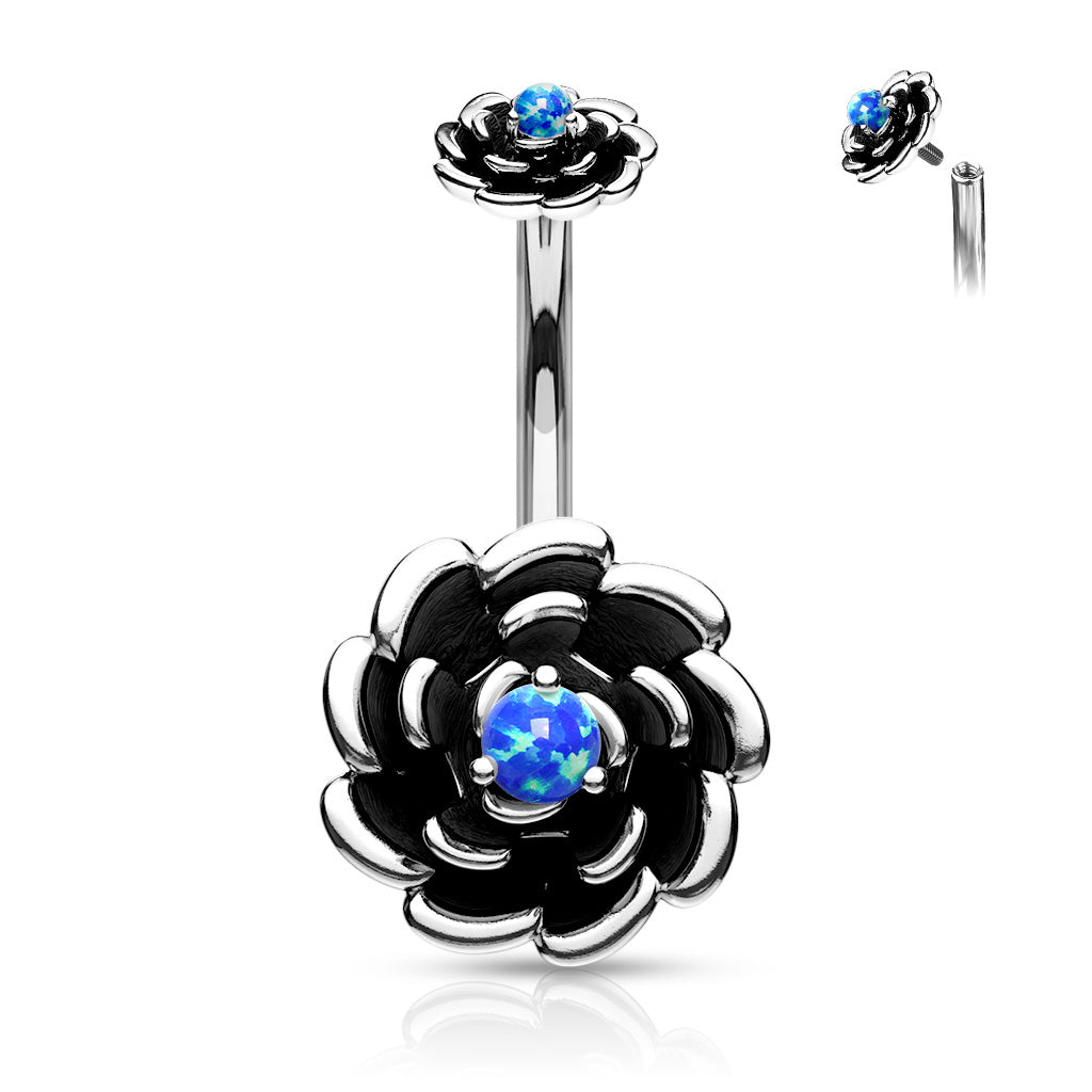 NightShade Petal Opal Navel Barbell 14g