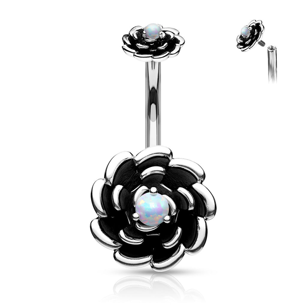 NightShade Petal Opal Navel Barbell 14g