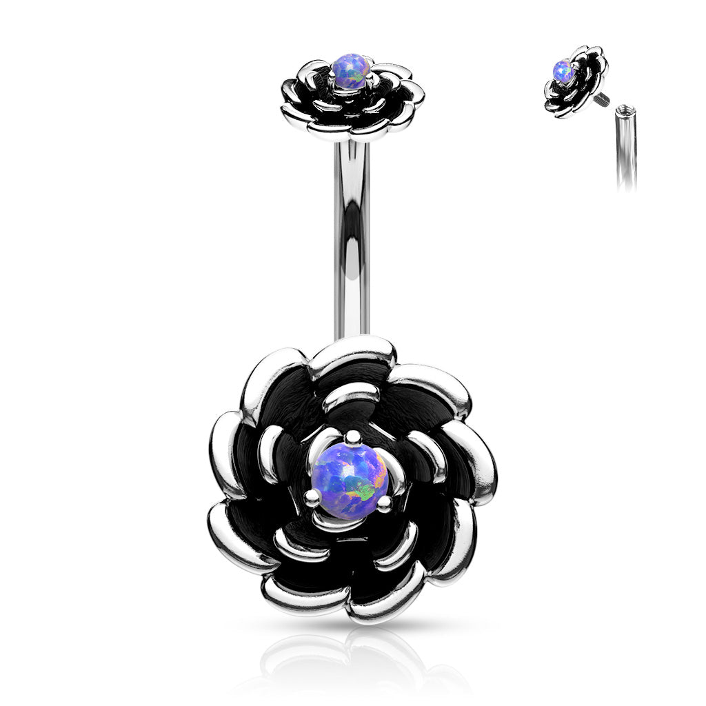 NightShade Petal Opal Navel Barbell 14g