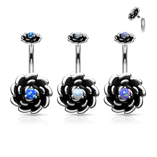 NightShade Petal Opal Navel Barbell 14g