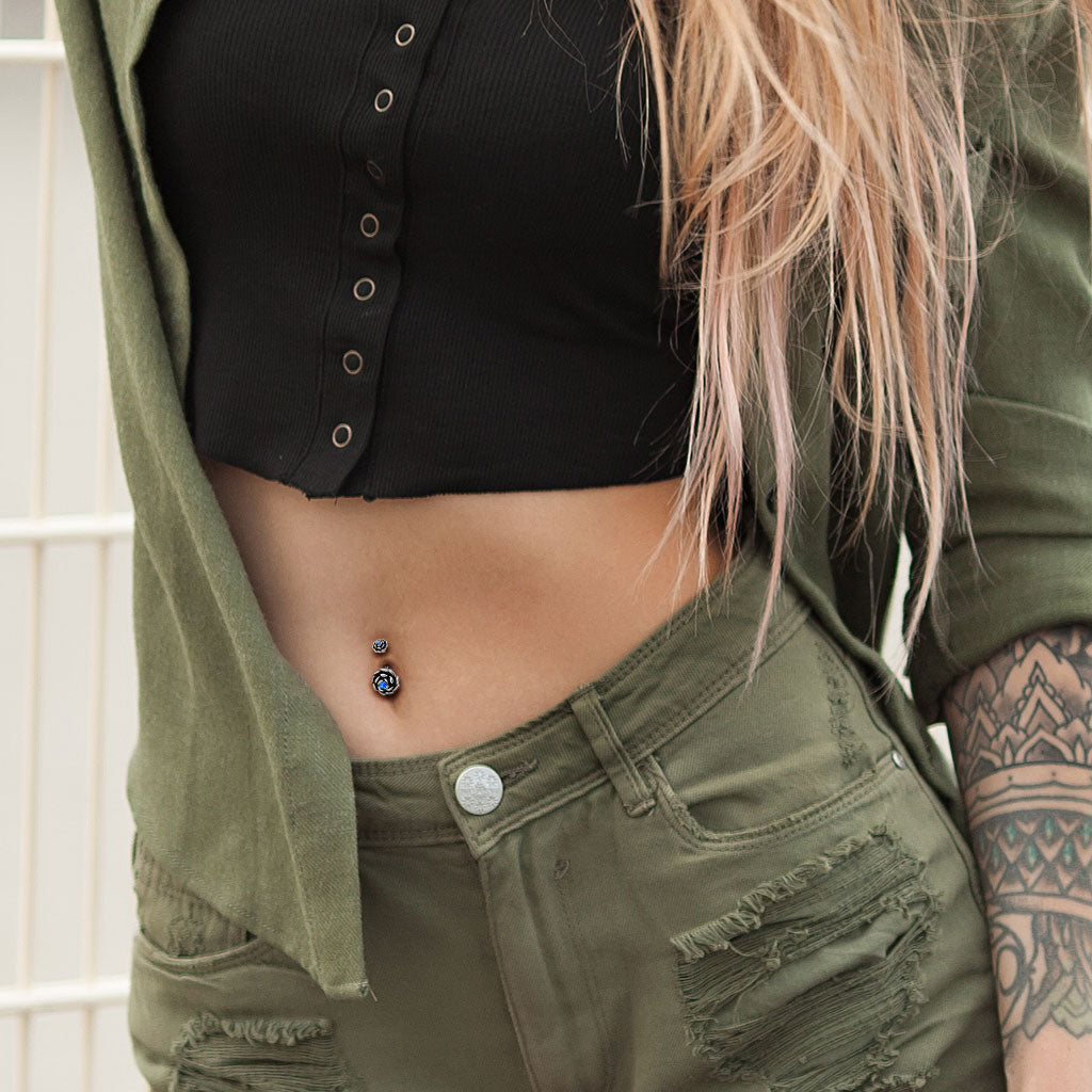 NightShade Petal Opal Navel Barbell 14g