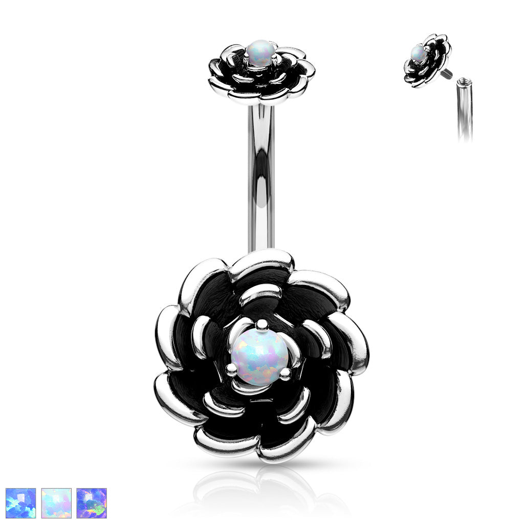 NightShade Petal Opal Navel Barbell 14g