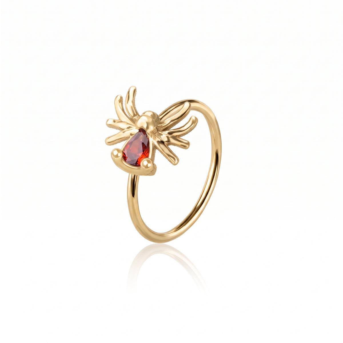 Claw-Set Crystal Spider Bendable Ring 20g
