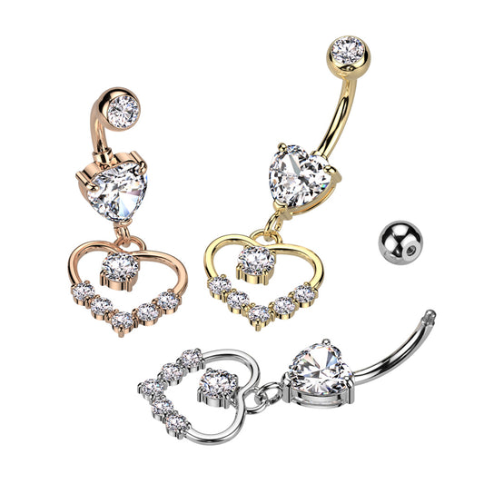 Heart Crystal Base Dangle 14g