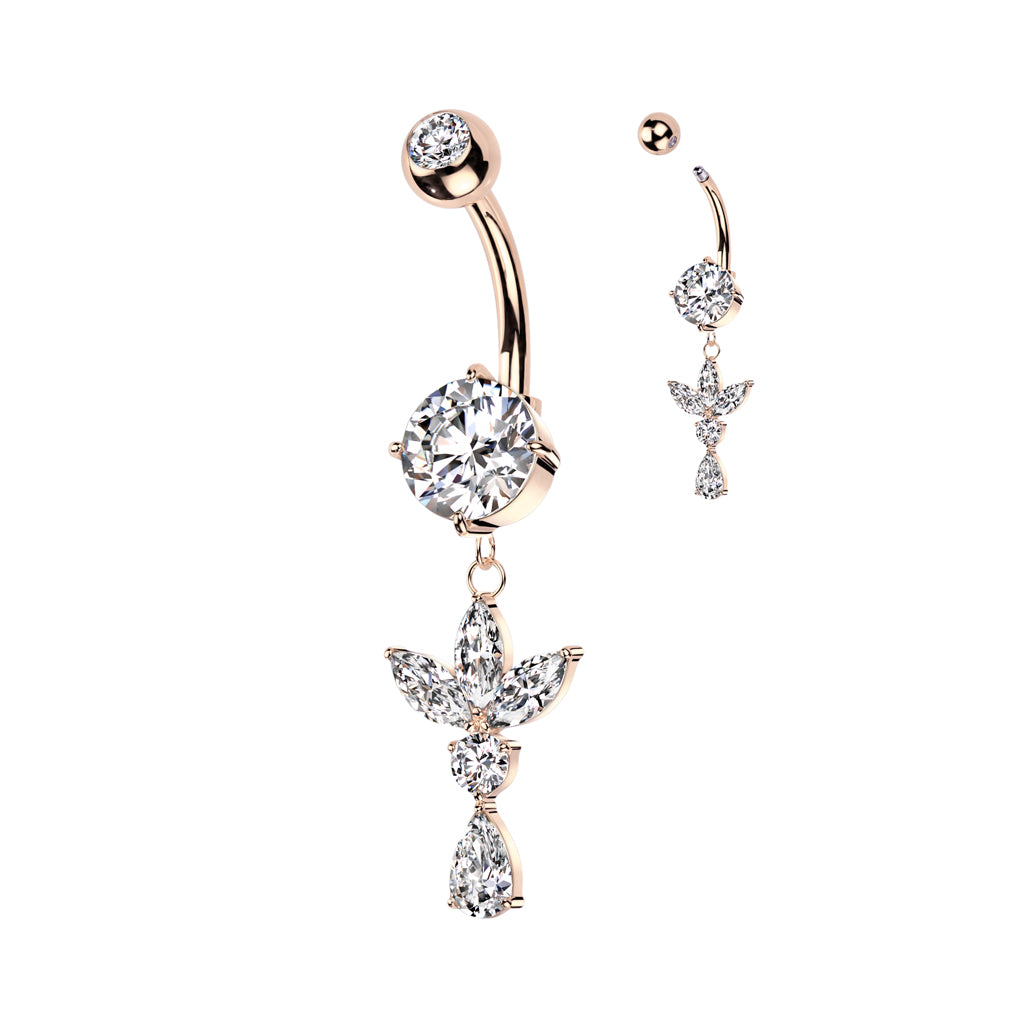 PREMIUM Tri-Tear Drop Navel Dangle 14g
