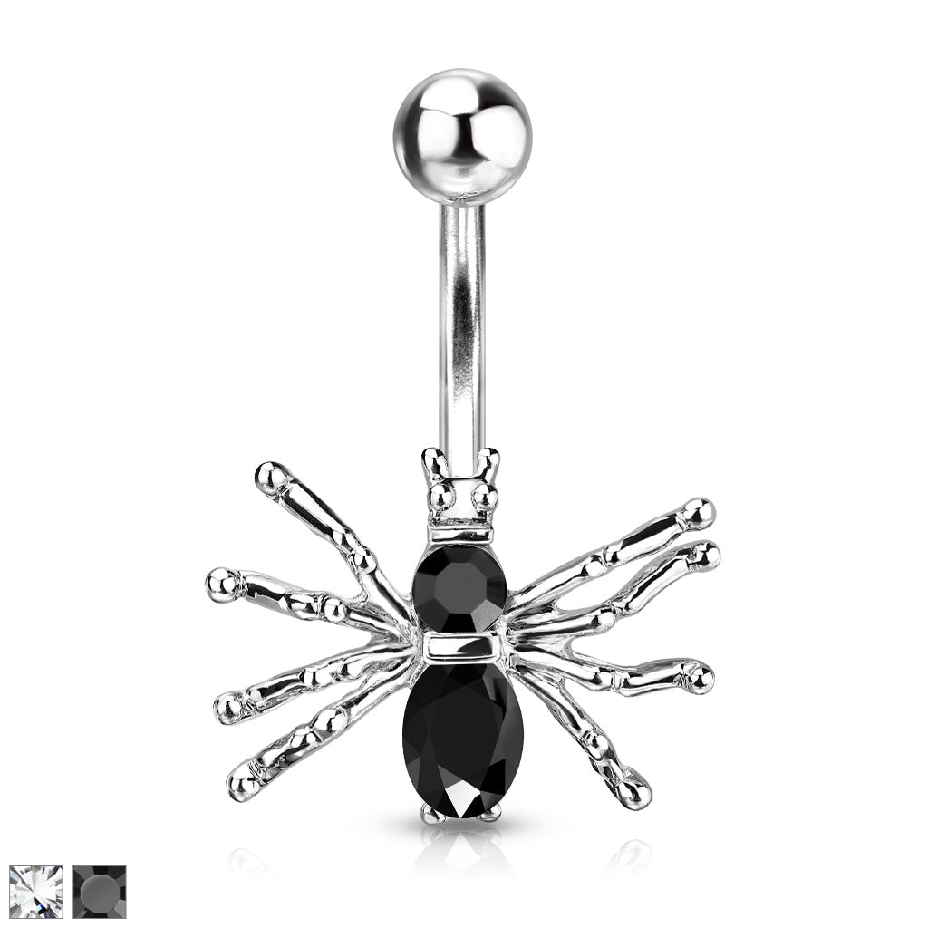 Claw-Set Spider Navel Barbell 14g