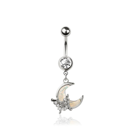 Lunar Whisper Crystal Navel Dangle 14g