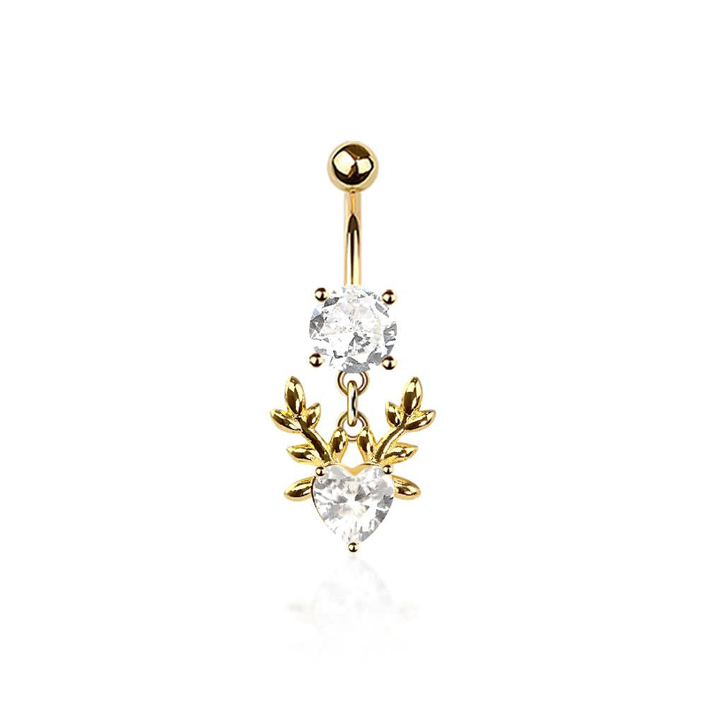 Blooming Heart Navel Dangle 14g